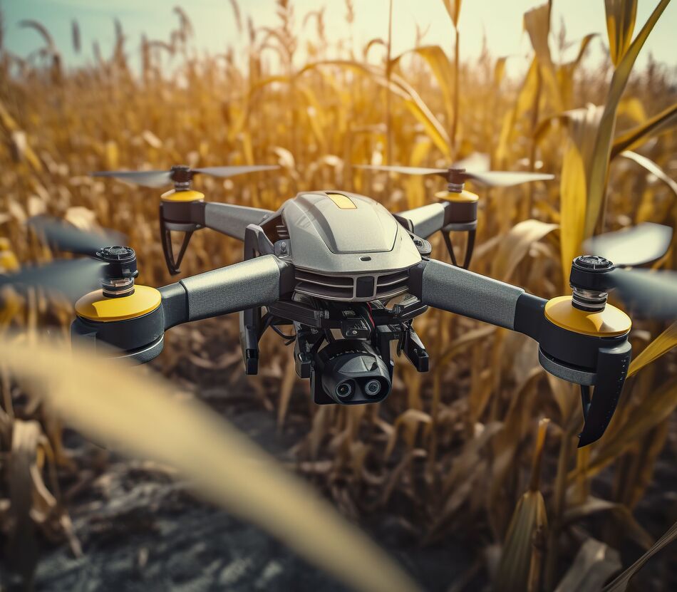 Tethered drone - agricultural robot in crop harvesting