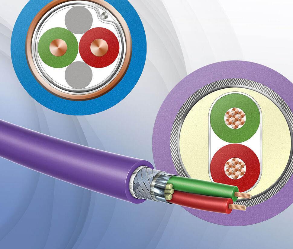 PROFIBUS PA und PROFIBUS DP cables