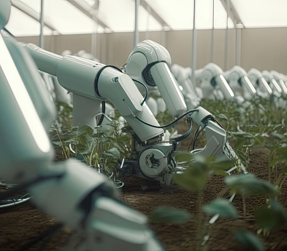 Agricultural crop harvesting robot