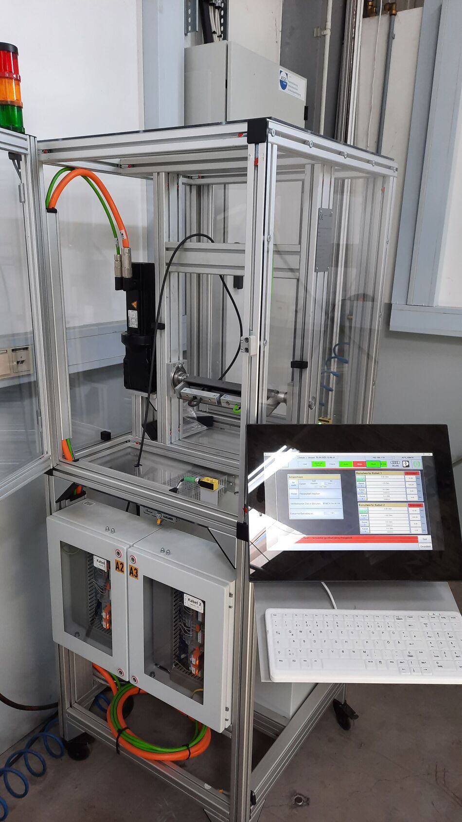 Robotic cable test center bending test