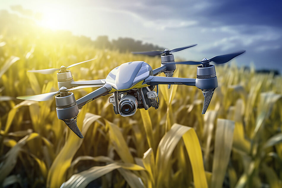 Tethered drone - agricultural robot in crop harvesting